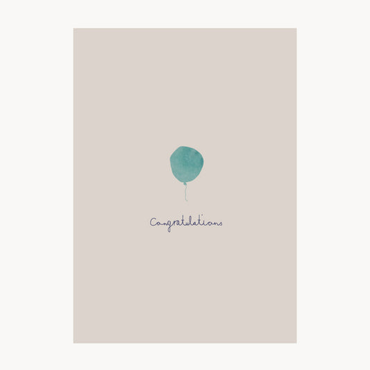 card – congratulations – blue balloon