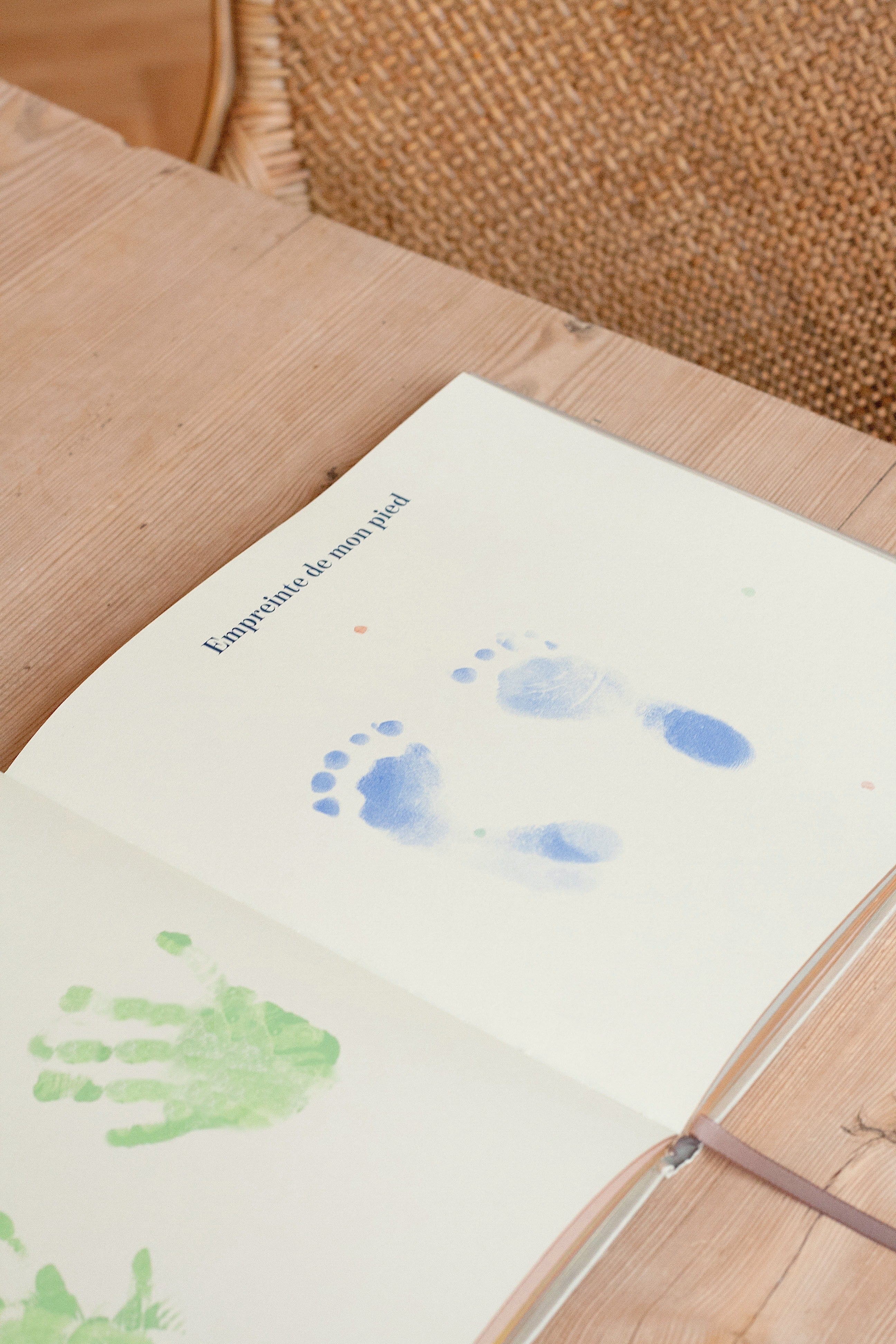 Baby book with footprint hot sale page